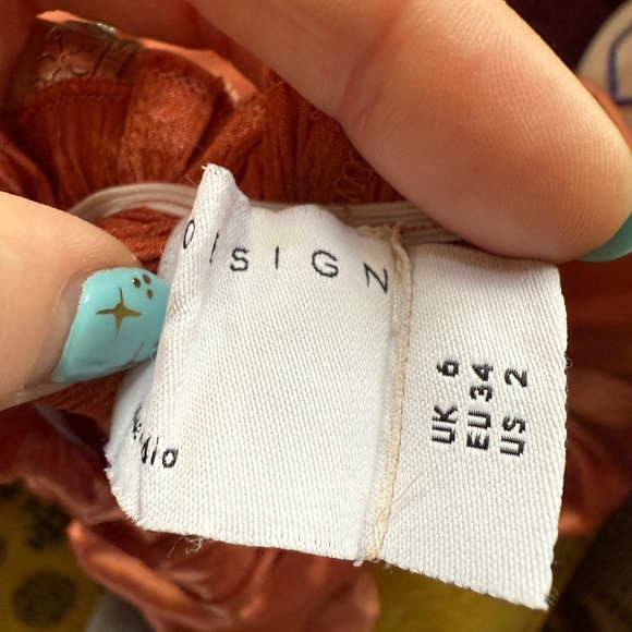 Silky Drop Waist ASOS Gown - Midi Maxi Dress with Smocking Size Small, 0-2 - Picture 3 of 4